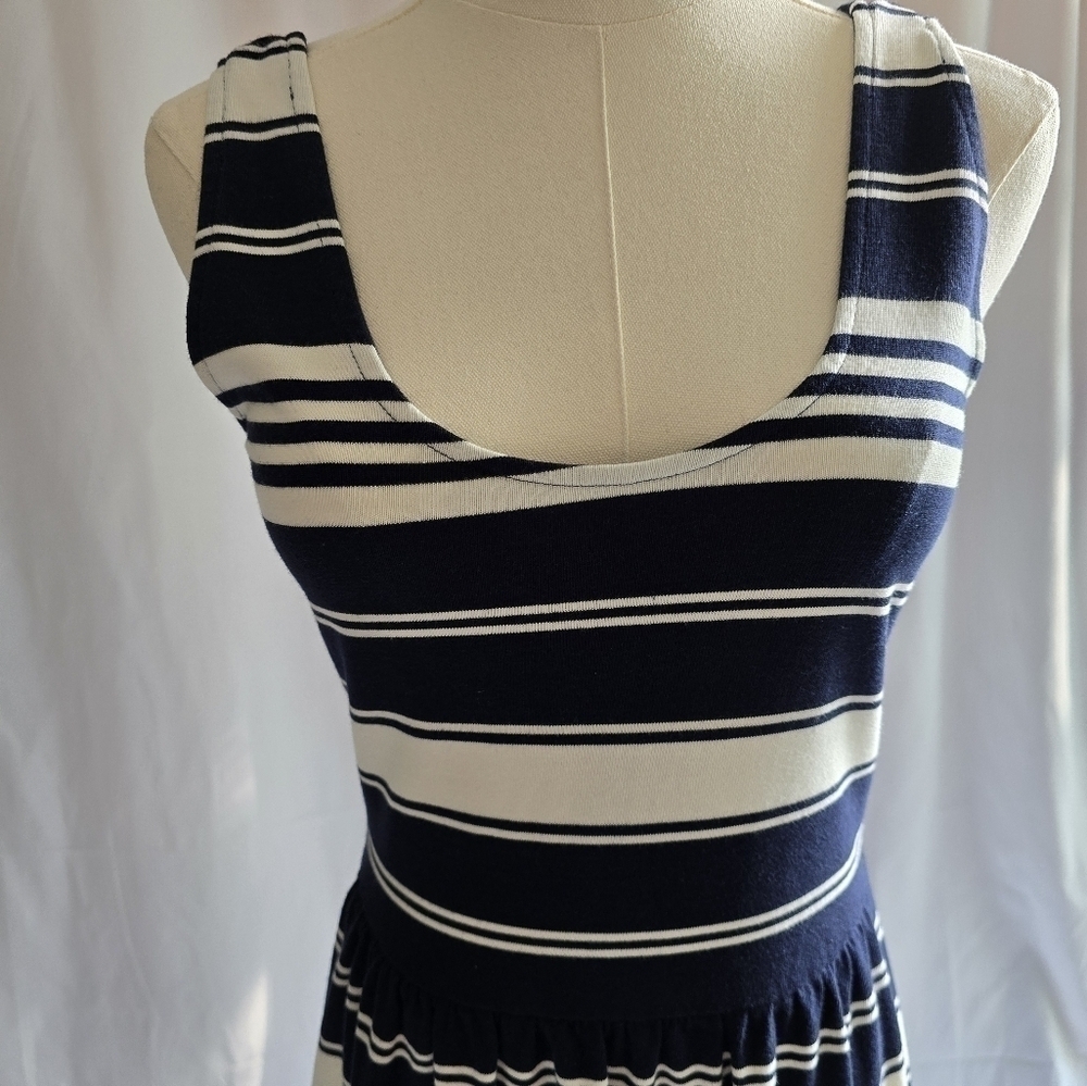 J  Crew NWT Dress Black and White Stripe Sleeveless Button Back Mini XS - Picture 3 of 10